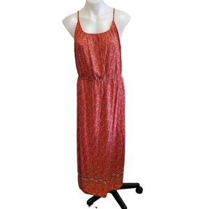 Old Navy Orange Floral Print Sleeveless Maxi Dress Size Med New With No Tag